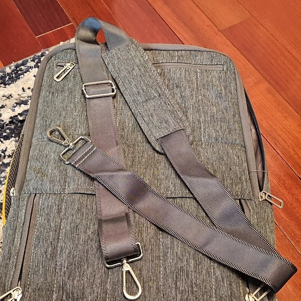 Gray Laptop Bag with Yellow Accents